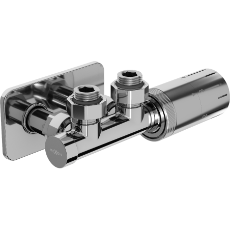Mexen G05 angled thermostatic set with concealer S, Duplex, DN50, chrome - W907-958-910-01