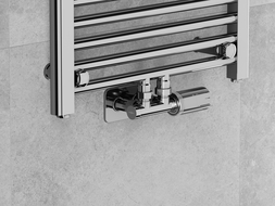 Mexen G05 angled thermostatic set with concealer S, Duplex, DN50, chrome - W907-958-910-01