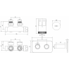 Mexen G05 angled thermostatic set with cover S, Duplex, DN50, chrome - W907-958-910-01