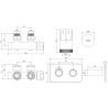 Mexen G05 angled thermostatic set with S masking, Duplex, DN50, white - W907-958-910-20