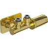 Mexen G05 Thermostatic Angle Set with Rosette S, Duplex, DN50, Gold - W907-958-910-50
