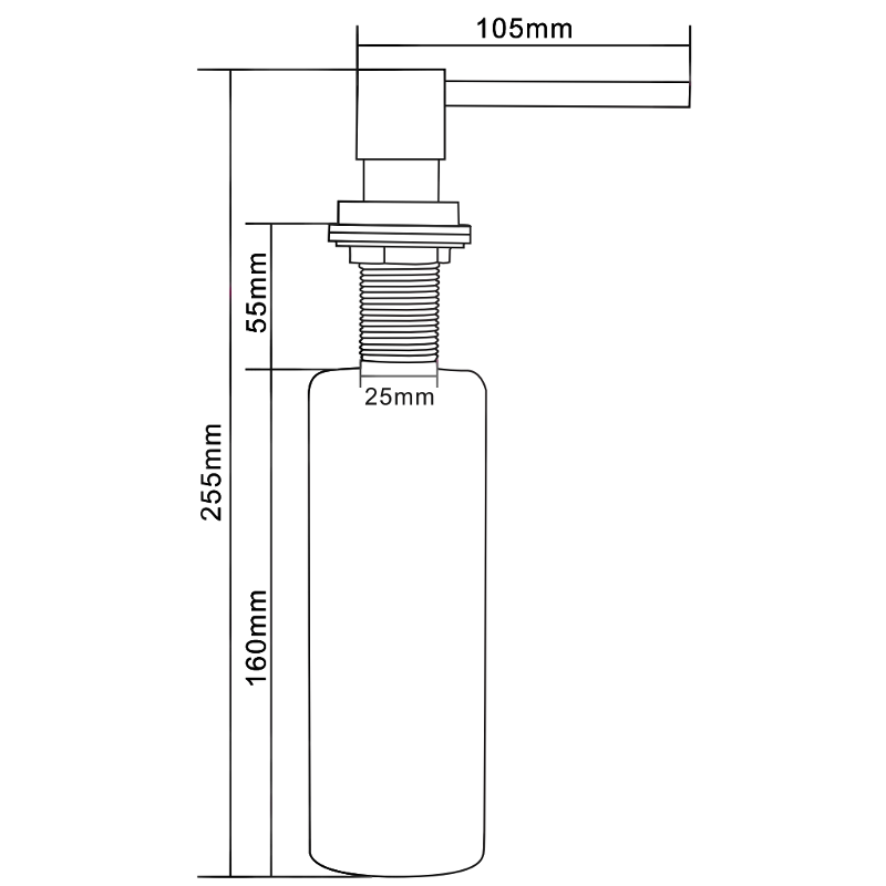 Mexen sink liquid dispenser, black - 6605320-70