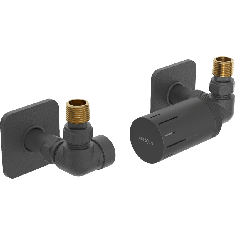 Mexen G05 axial thermostatic set with cover S, anthracite - W903-958-909-66