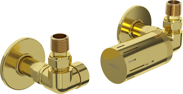 Mexen G05 thermostatic axial set with masking covers, gold - W903-958-904-50
