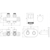 Mexen G05 thermostatic set angled/straight with S cover, Duplex, DN50, chrome - W908-958-910-01