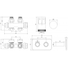 Mexen G05 angled/straight thermostatic set with S cover, Duplex, DN50, white - W908-958-910-20