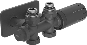 Mexen G05 set thermostat angular/straight with cover S, Duplex, DN50, anthracite - W908-958-910-66