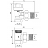 Mexen angular radiator valves, nickel - W913-012-01