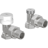Mexen Uni-Term angled radiator valves, nickel - W913-012-01