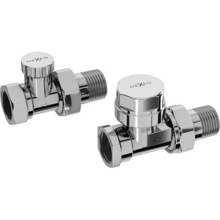 Mexen straight radiator valves, chrome - W902-000-01