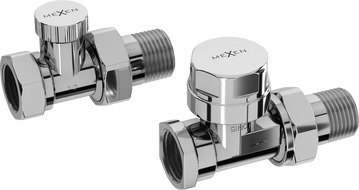 Mexen straight radiator valves, chrome - W902-000-01