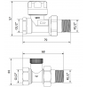 Mexen straight radiator valves, nickel - W914-012-01
