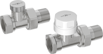 Mexen straight radiator valves, nickel - W914-012-01