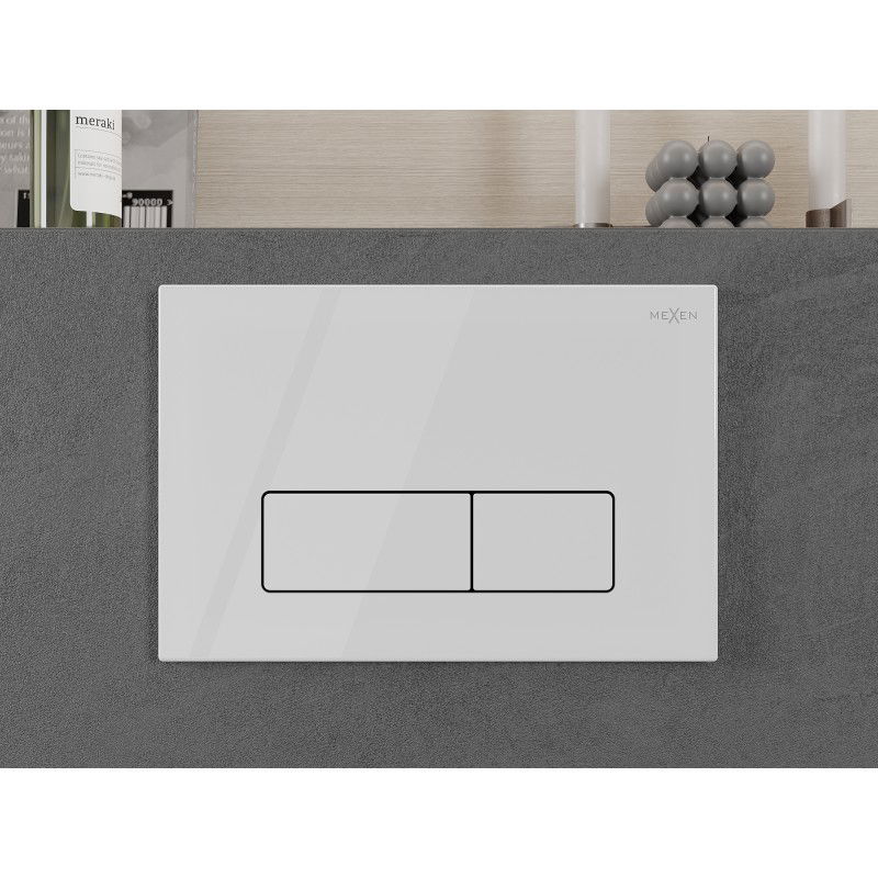 Mexen Fenix 13 flush button Slim, glossy white - 601300