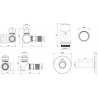 Mexen G00 axial thermostatic set with rosette R, gold - W903-900-904-50