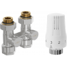 Mexen G01 two-pipe thermostatic set DN50, straight 1/2"x16 mm, nickel - W912-016-918-01