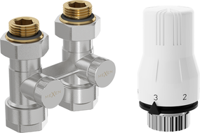 Mexen G02 DN50 double-pipe thermostatic set, straight 1/2"x16 mm, nickel - W912-016-928-01