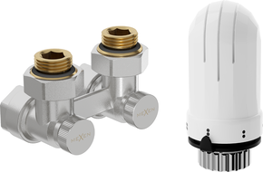 Mexen G03 thermostatic twin-tube set DN50, angled 1/2"x16 mm, nickel - W911-016-938-01