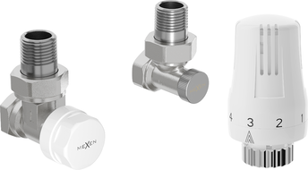 Mexen G01 angled thermostatic set, nickel - W913-012-918-01