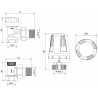 Mexen G01 angled thermostatic set, nickel - W913-012-918-01