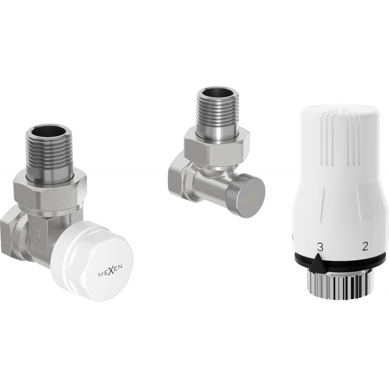 Mexen G02 angled thermostatic set, nickel - W913-012-928-01