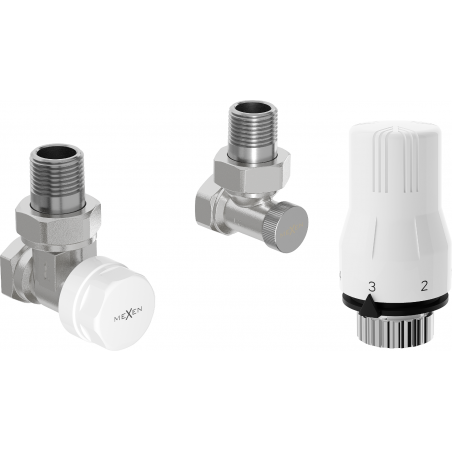 Mexen G02 angled thermostatic set, nickel - W913-012-928-01