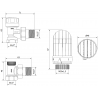 Mexen G03 thermostatic set angled, nickel - W913-012-938-01