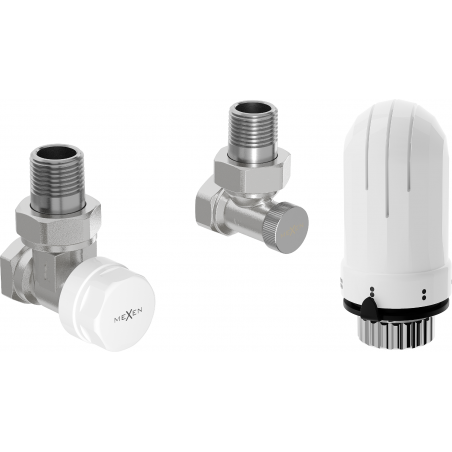 Mexen G03 thermostatic set angled, nickel - W913-012-938-01