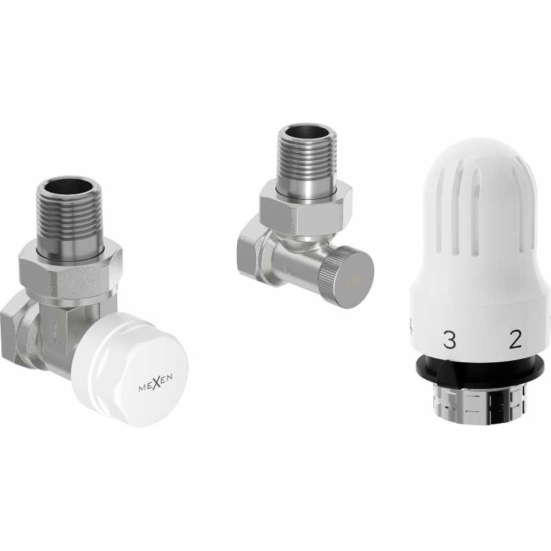 Mexen G04 angled thermostatic set, nickel - W913-012-948-01
