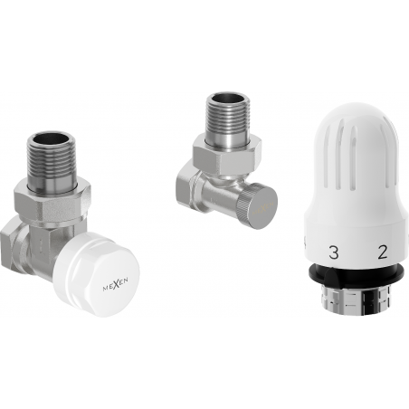 Mexen G04 angled thermostatic set, nickel - W913-012-948-01