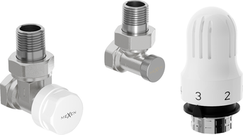 Mexen G04 angled thermostatic set, nickel - W913-012-948-01