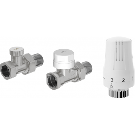 Mexen G01 Straight Thermostatic Set, Nickel - W914-012-918-01