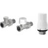 Mexen G02 straight thermostatic set, nickel - W914-012-928-01