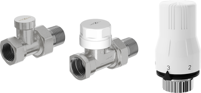 Mexen G02 straight thermostatic set, nickel - W914-012-928-01