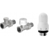 Mexen G04 thermostatic valve set, straight, nickel - W914-012-948-01
