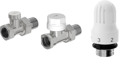 Mexen G04 thermostatic valve set, straight, nickel - W914-012-948-01