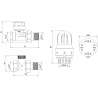 Mexen G04 thermostatic valve set, straight, nickel - W914-012-948-01
