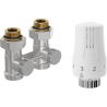 Mexen G01 twin-pipe thermostatic set DN50, straight 1/2"x3/4", nickel - W912-012-918-01