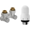 Mexen G04 thermostatic set for two-pipe DN50, angled 1/2"x3/4", nickel - W911-012-948-01