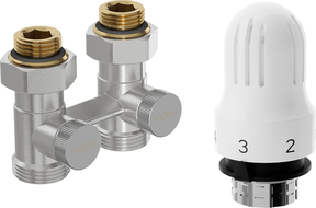 Mexen G04 dual-pipe thermostatic kit DN50, straight 1/2"x3/4", nickel - W912-012-948-01