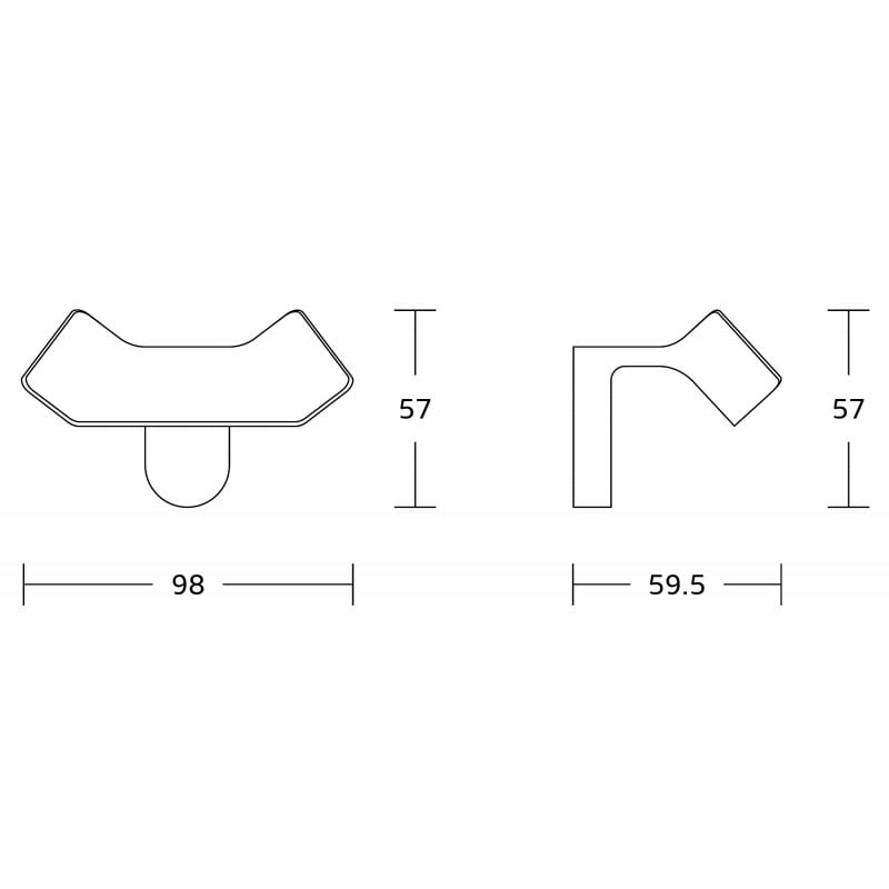 Mexen Lea double towel hook, black - 7026035-70