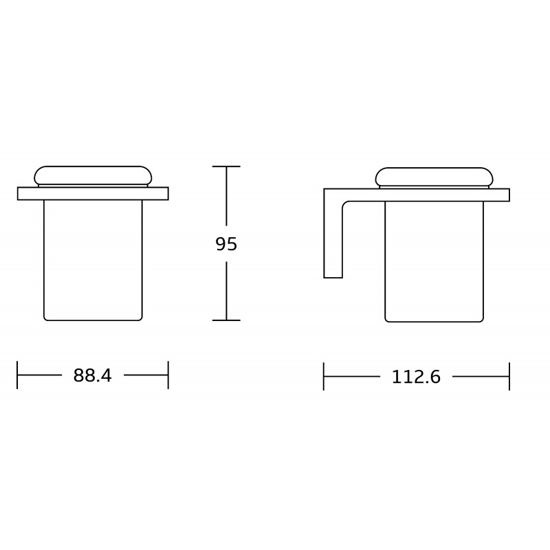 Mexen Lea toothbrush holder, chrome - 7026038-00