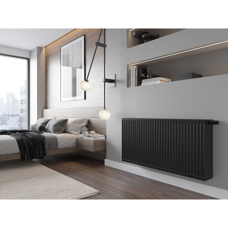 Mexen CC33 panel radiator 300 x 2400 mm, bottom central connection, 3202 W, black - W6C33-030-240-70