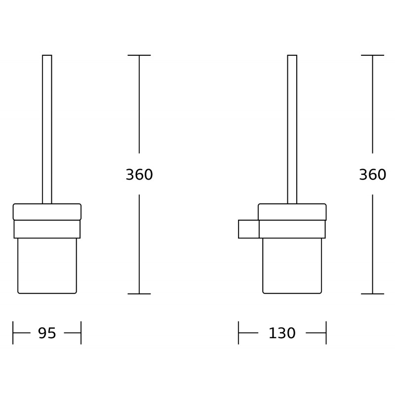 Mexen Pavo Toilet Brush, Black - 7030450-70