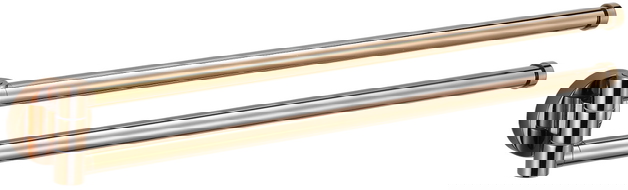 Mexen Remo double swivel towel rack, Rose gold - 70507255-60
