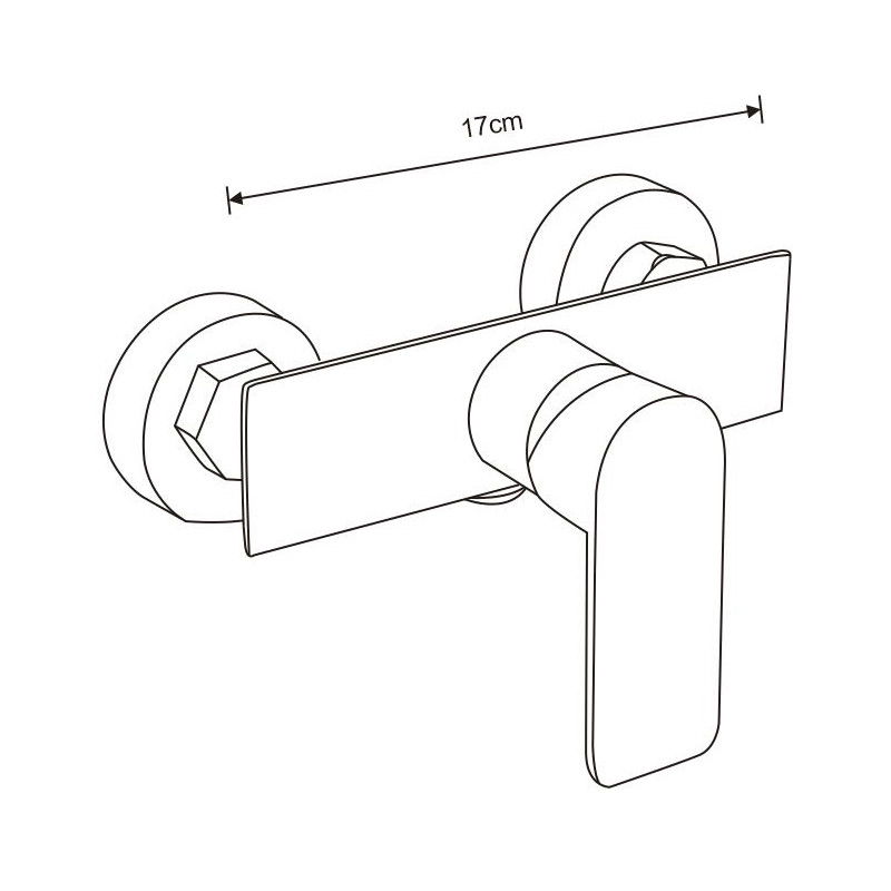 Mexen Alfa, white/gold shower mixer tap - 745740-25