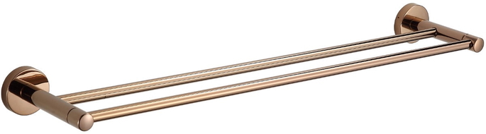 Mexen Remo double towel hook, rose gold - 7050725-60