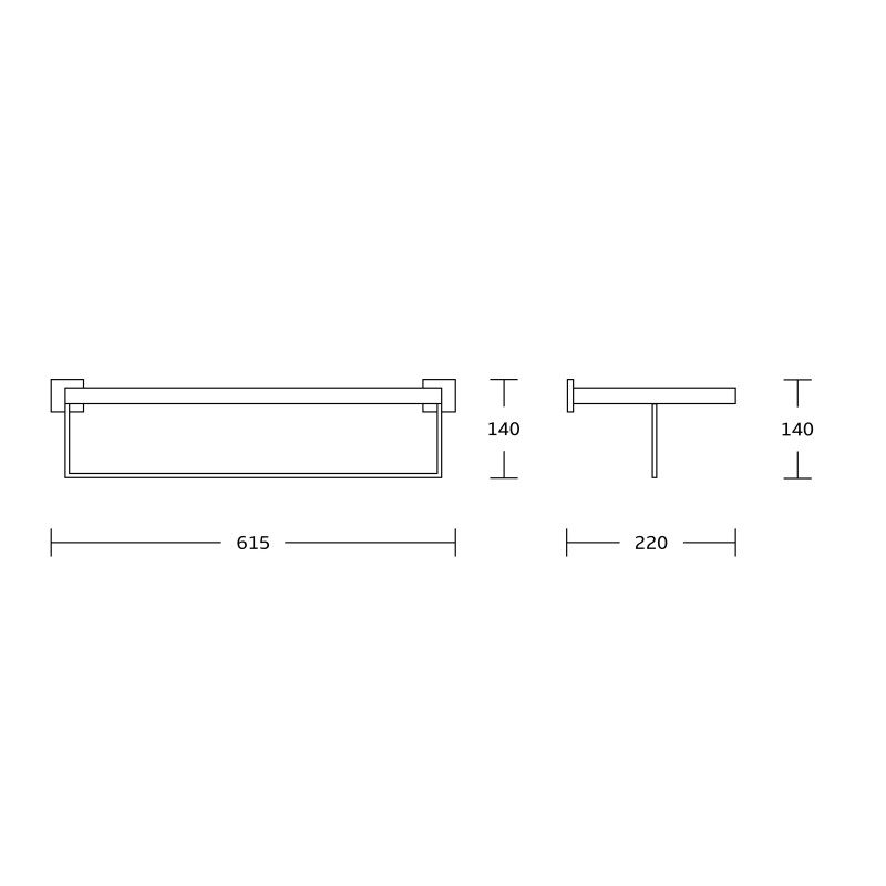 Mexen Vox towel rack, brushed gold - 707020-55