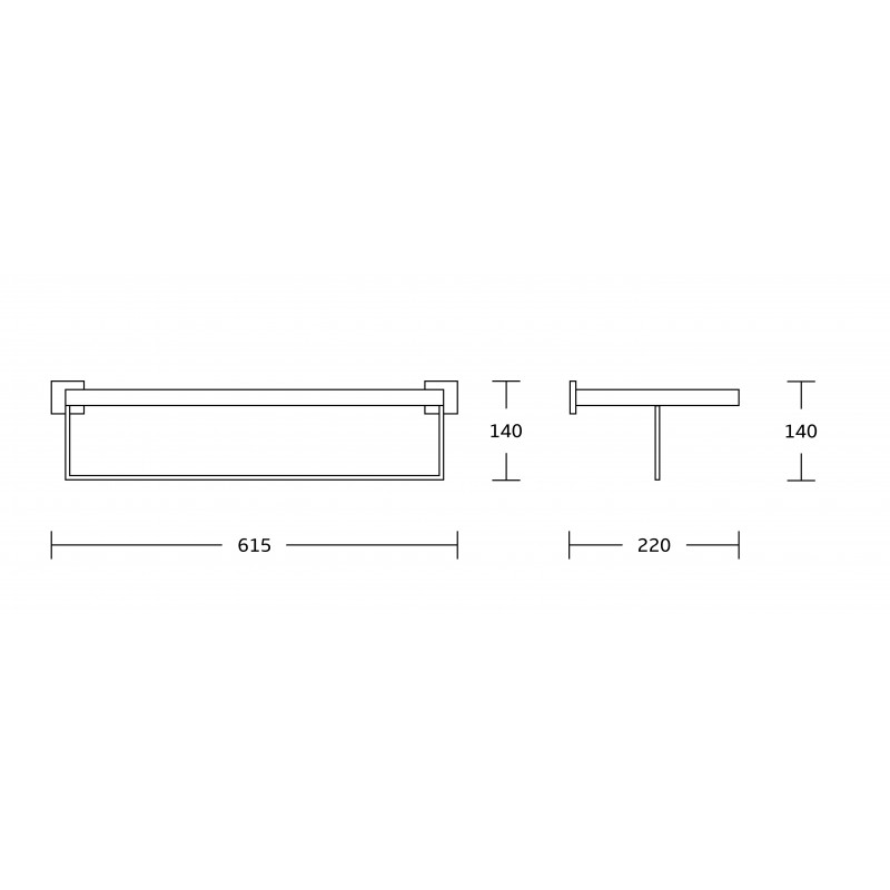 Mexen Vox towel rail, black - 707020-70