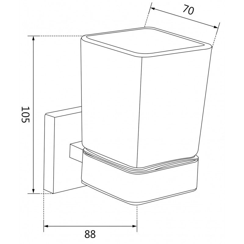Mexen Vox toothbrush holder, black - 707038-70